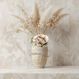 Elegante bloemen bruiloft uitnodiging acryl uitnodigingen