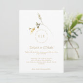 Elegante Bloemen Bruiloftsinvitaties Kaart (Staand voorkant)