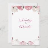 Elegante bloemen bruiloftsinvitaties kaart (Achterkant)