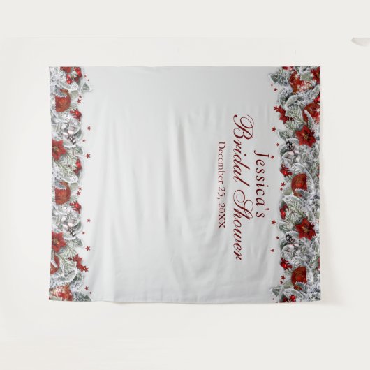 Elegante bloemen bruiloftsshower fotohokje achterg wandkleed (Voorkant (horizontaal))