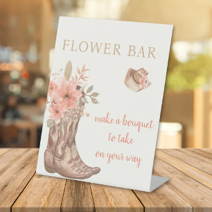 Elegante bloemen Cowboy laarzen maken een boeket Reclamebord Met Voetstuk