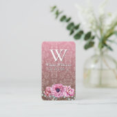 Elegante bloemen | Damaskpatroon Visitekaartje (Staand voorkant)