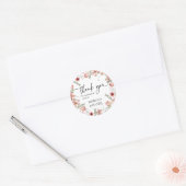 Elegante Bloemen Dank u Trouwgunst Sticker (Envelop)