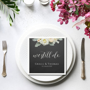 Elegante bloemen doen we nog steeds gelofte vernie servet