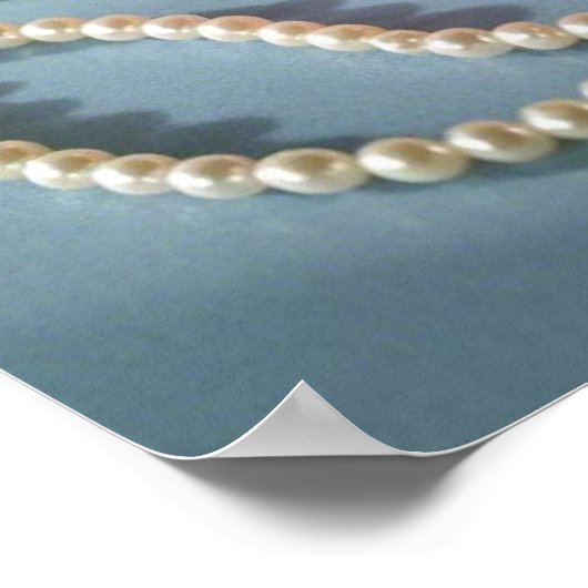 Elegante bloemen en parels poster (Hoek)