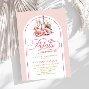 Elegante bloemen en prosecco roze gouden feestelij kaart