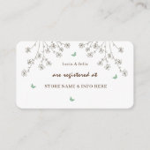 Elegante bloemen- en vlinderbruiloft Registry Informatiekaartje (Voorkant)