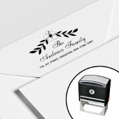 Elegante Bloemen Familienaam Leaf Zelfinktende Stempel