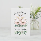 Elegante Bloemen Gefeliciteerd Kaart (Staand voorkant)