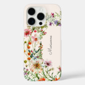 Elegante bloemen gepersonaliseerde naam Case-Mate iPhone case (Achterkant)