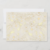 Elegante Bloemen Goud Bruiloft Save The Date (Achterkant)