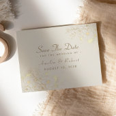Elegante Bloemen Goud Bruiloft Save The Date