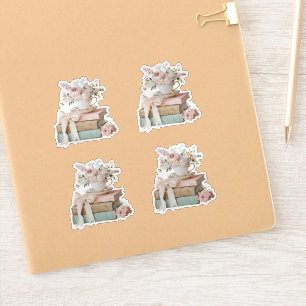 Elegante Bloemen Haar Volgende Hoofdstuk Bruidsdou Sticker