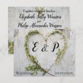 Elegante bloemen hart rustige berkenbast bruiloft (Voorkant / Achterkant)