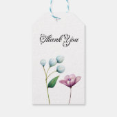 Elegante Bloemen Huwelijk Zachte Botanische Romanc Cadeaulabel (Achterkant)