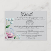 Elegante Bloemen Huwelijk Zachte Botanische Romanc Informatiekaartje (Voorkant)