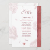 Elegante Bloemen Huwelijksuitnodiging & Diner Menu Kaart (Voorkant / Achterkant)