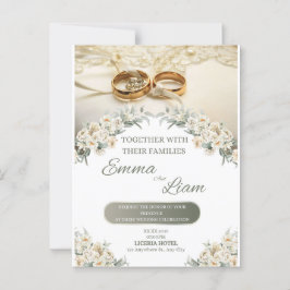 Elegante Bloemen Huwelijksuitnodiging – Emma & Lia Briefkaart