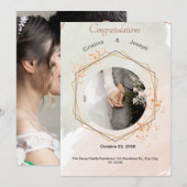 Elegante Bloemen Huwelijksuitnodiging |  Kaart (Voorkant / Achterkant)