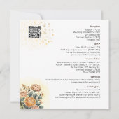 Elegante Bloemen Huwelijksuitnodiging met QR-code Kaart (Achterkant)
