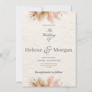 Elegante Bloemen Huwelijksuitnodigingen -  Kaart