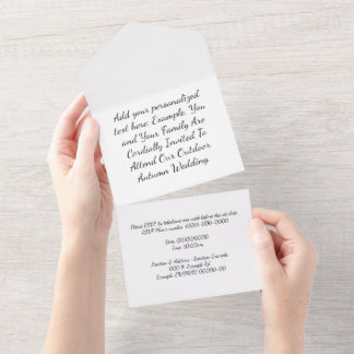 Elegante Bloemen Huwelijksuitnodigingen met RSVP All In One Uitnodiging