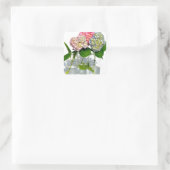 Elegante bloemen in metselaar pot vierkante sticker (Tas)
