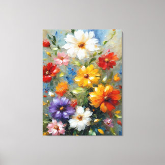 Elegante bloemen in stijl. Decoratieve bloemkunst Canvas Afdruk
