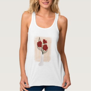 Elegante Bloemen in Vaas Tanktop