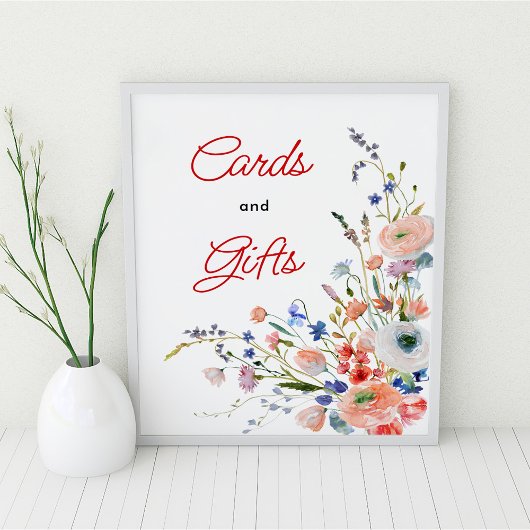 Elegante Bloemen Kaarten en Gift Poster