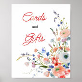 Elegante Bloemen Kaarten en Gift Poster (Voorkant)