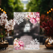 Elegante Bloemen Kant Acryl bruiloft uitnodiging Acryl Uitnodigingen