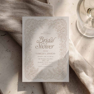 Elegante bloemen kant bruiloft feest uitnodiging