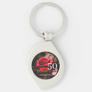 Elegante Bloemen Keepsake – Romantische Rode Roos Sleutelhanger