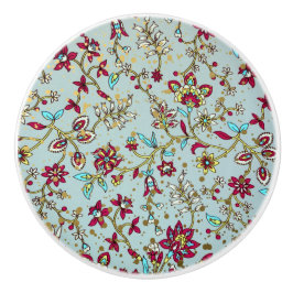 Elegante  bloemen keramische knop