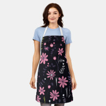 Elegante Bloemen Keuken Schort met Custom Design