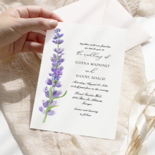 Elegante bloemen lavendel bruiloft kaart