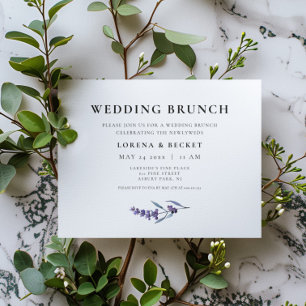 Elegante Bloemen Lavendel Post bruiloft brunch Kaart