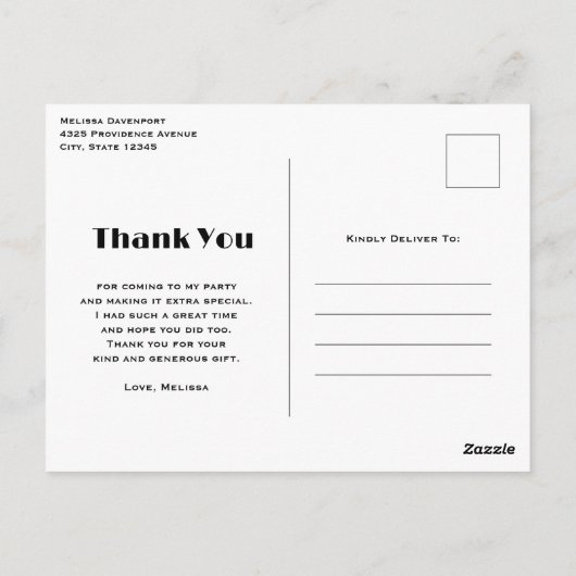 Elegante Bloemen Loof en Veren Bedankt Briefkaart (Achterkant)