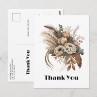 Elegante Bloemen Loof en Veren Bedankt