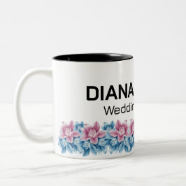 Elegante bloemen moderne elegante gepersonaliseerd tweekleurige koffiemok