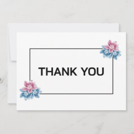 Elegante bloemen moderne gepersonaliseerde dank u notitiekaartje