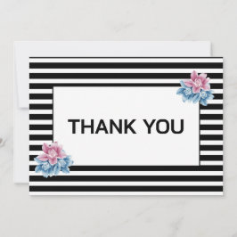 Elegante bloemen moderne gestreepte aangepaste dan notitiekaartje