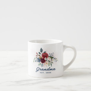 Elegante Bloemen Oma Custom Espresso Kop