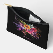 Elegante bloemen op zwart etui (Open)