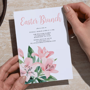 Elegante Bloemen Paasbrunch Kaart
