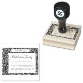 Elegante bloemen | Retouradres aangepast script Rubberstempel (Gestempeld)