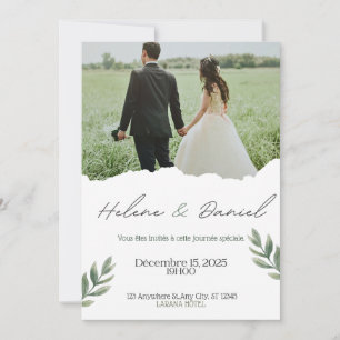 Elegante Bloemen Romance Huwelijksuitnodiging Kaart