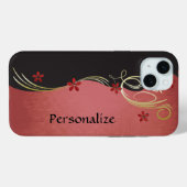 Elegante  bloemen | Rood Case-Mate iPhone Case (Achterkant (horizontaal))