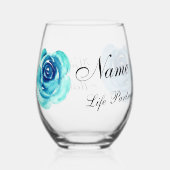 Elegante Bloemen Roos Bruid Bruidegom Verjaardag H Wijnglas Zonder Voet (Voorkant)